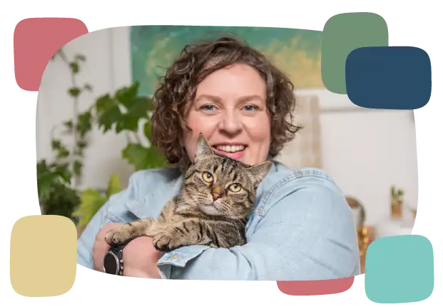 Photo of Sarah Eagle holding a cat